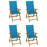 vidaXL Garden Chairs 2 pcs adjustable with cushions solid acacia wood
