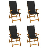 vidaXL Garden Chairs 2 pcs adjustable with cushions solid acacia wood