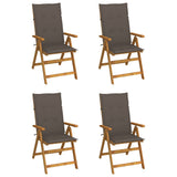 vidaXL Garden Chairs 2 pcs adjustable with cushions solid acacia wood