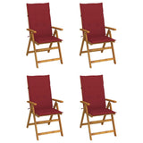 vidaXL Garden Chairs 2 pcs adjustable with cushions solid acacia wood