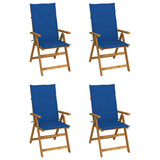 vidaXL Garden Chairs 2 pcs adjustable with cushions solid acacia wood
