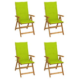 vidaXL Garden Chairs 2 pcs adjustable with cushions solid acacia wood
