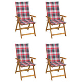 vidaXL Garden Chairs 2 pcs adjustable with cushions solid acacia wood