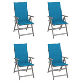 vidaXL Garden Chairs 2 pcs adjustable with cushions solid acacia wood