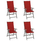 vidaXL Garden Chairs 2 pcs adjustable with cushions solid acacia wood