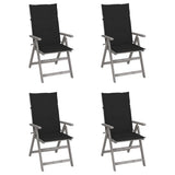 vidaXL Garden Chairs 2 pcs adjustable with cushions solid acacia wood