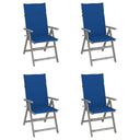 vidaXL Tuinstoelen 2 st verstelbaar met kussens massief acaciahout