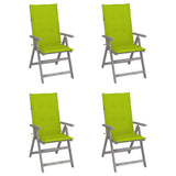 vidaXL Garden Chairs 2 pcs adjustable with cushions solid acacia wood