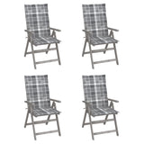 vidaXL Garden Chairs 2 pcs adjustable with cushions solid acacia wood