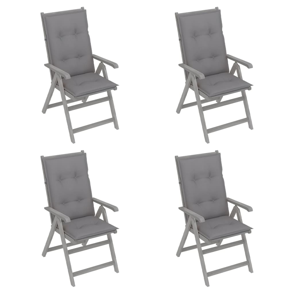 vidaXL Tuinstoelen 6 st verstelbaar met kussens massief acaciahout