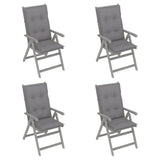 vidaXL Tuinstoelen 6 st verstelbaar met kussens massief acaciahout