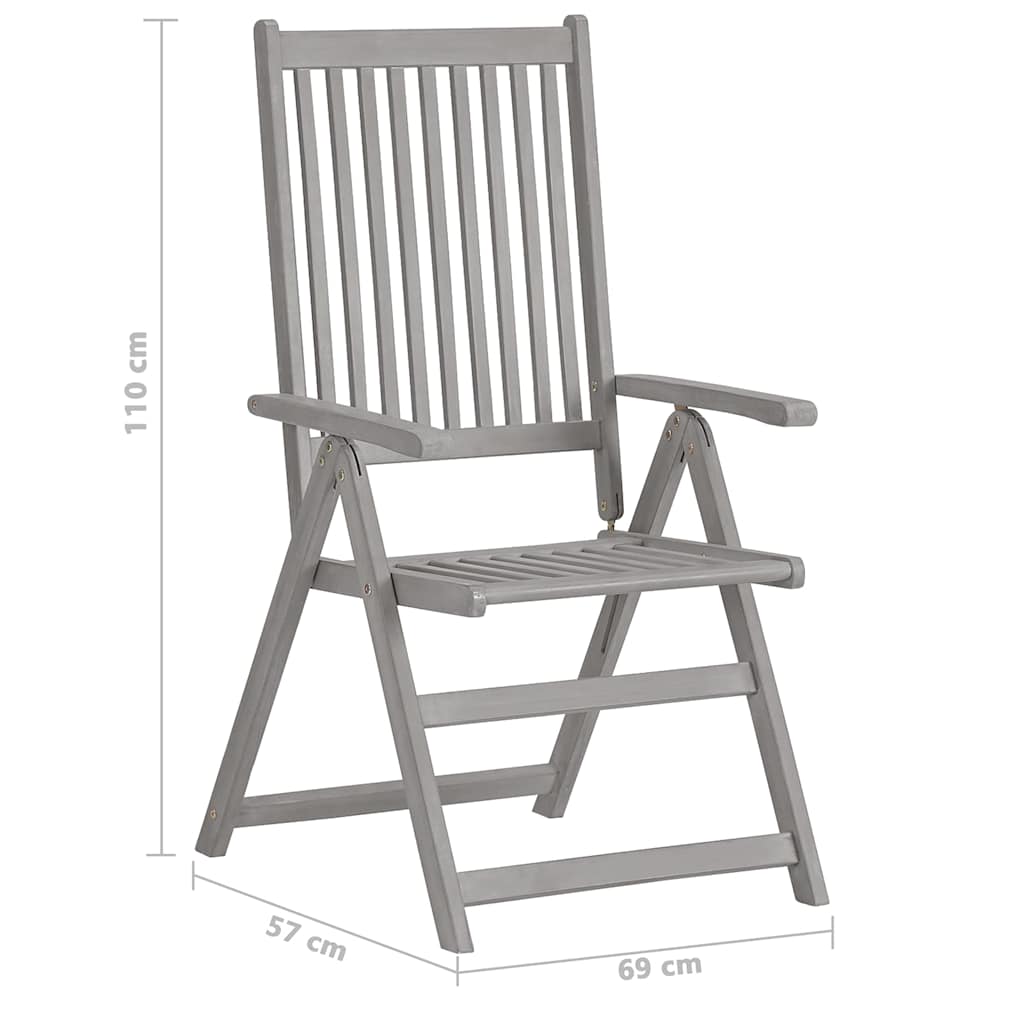 vidaXL Tuinstoelen 6 st verstelbaar met kussens massief acaciahout