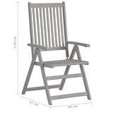 vidaXL Tuinstoelen 6 st verstelbaar met kussens massief acaciahout