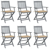 vidaXL Garden Chairs 2 pcs foldable with cushions solid acacia wood