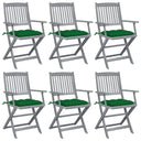 vidaXL Tuinstoelen 2 st inklapbaar met kussens massief acaciahout