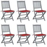vidaXL Garden Chairs 2 pcs foldable with cushions solid acacia wood
