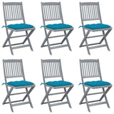 vidaXL Tuinstoelen 2 st inklapbaar met kussens massief acaciahout