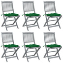vidaXL Tuinstoelen 2 st inklapbaar met kussens massief acaciahout