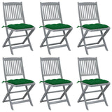 vidaXL Tuinstoelen 2 st inklapbaar met kussens massief acaciahout