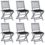 vidaXL Tuinstoelen 2 st inklapbaar met kussens massief acaciahout