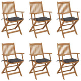 vidaXL Garden Chairs 2 pcs foldable with cushions solid acacia wood