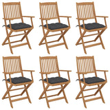 vidaXL Tuinstoelen 2 st inklapbaar met kussens massief acaciahout
