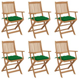 vidaXL Tuinstoelen 2 st inklapbaar met kussens massief acaciahout