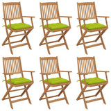 vidaXL Tuinstoelen 2 st inklapbaar met kussens massief acaciahout