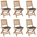 vidaXL Garden Chairs 2 pcs foldable with cushions solid acacia wood