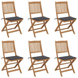 vidaXL Garden Chairs 2 pcs foldable with cushions solid acacia wood