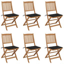 vidaXL Garden Chairs 2 pcs foldable with cushions solid acacia wood