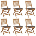 vidaXL Garden Chairs 2 pcs foldable with cushions solid acacia wood