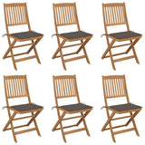 vidaXL Garden Chairs 2 pcs foldable with cushions solid acacia wood