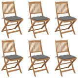 vidaXL Tuinstoelen 2 st inklapbaar met kussens massief acaciahout
