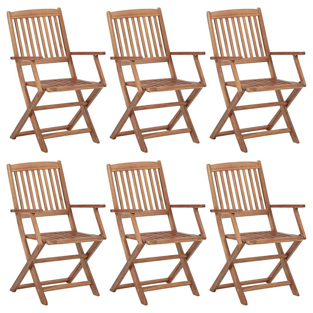 vidaXL Garden Chairs 6 pcs Foldable Solid Acacia Wood