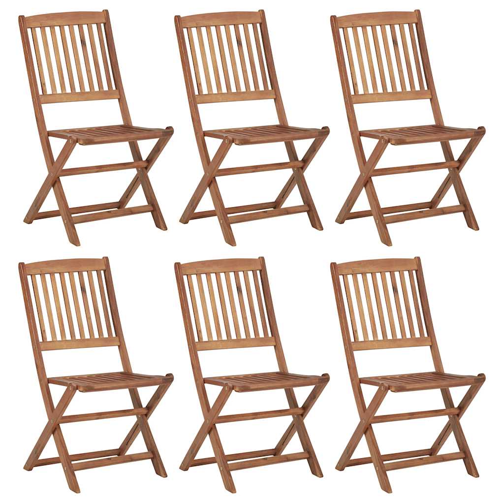 vidaXL Garden Chairs 6 pcs Foldable Solid Acacia Wood