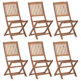 vidaXL Garden Chairs 6 pcs Foldable Solid Acacia Wood