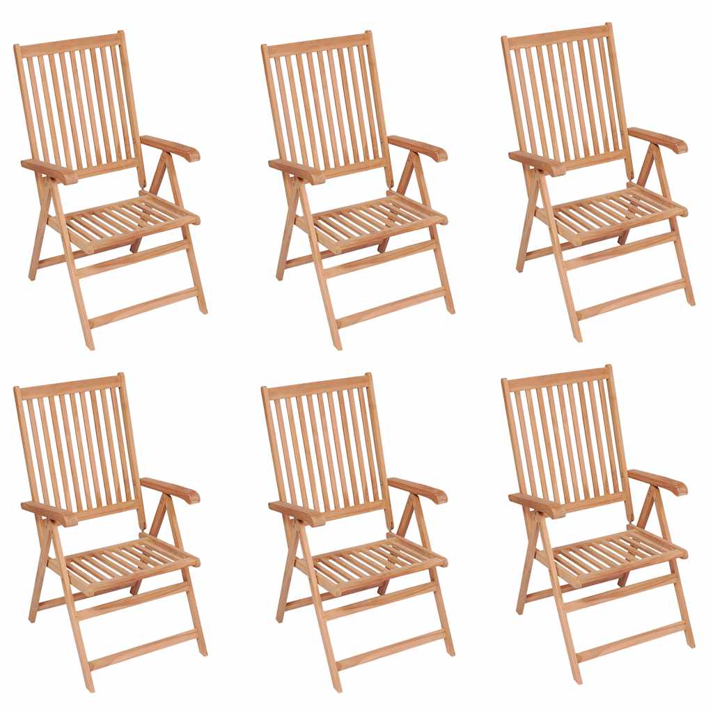 vidaXL Garden Chairs 4 pcs adjustable solid teak wood