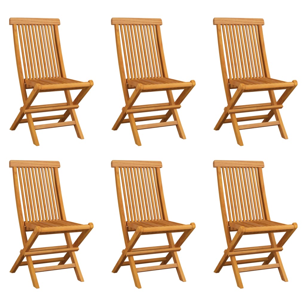 vidaXL Garden Chairs 6 pcs Foldable Solid Teak Wood