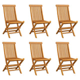 vidaXL Garden Chairs 6 pcs Foldable Solid Teak Wood
