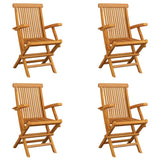 vidaXL Garden Chairs 4 pcs folding solid teakwood