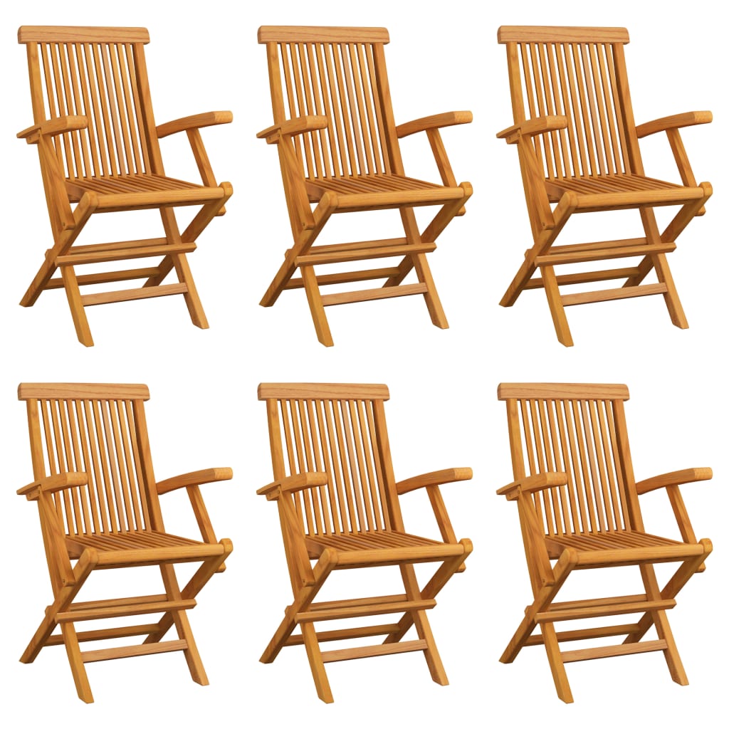 vidaXL Garden Chairs 4 pcs folding solid teakwood