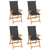 vidaXL Tuinstoelen 2 st met antracietkleurige kussens massief teakhout