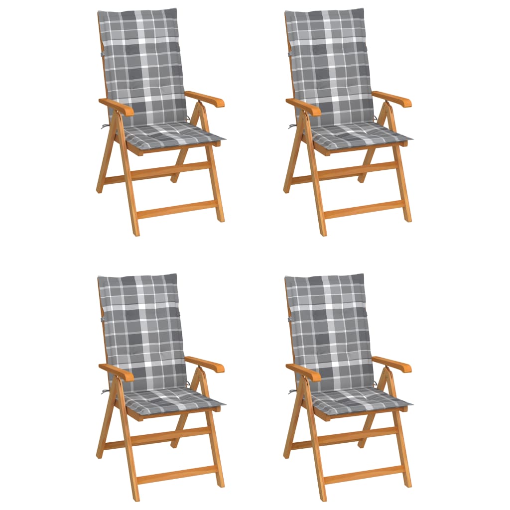 vidaXL Tuinstoelen 2 st met antracietkleurige kussens massief teakhout