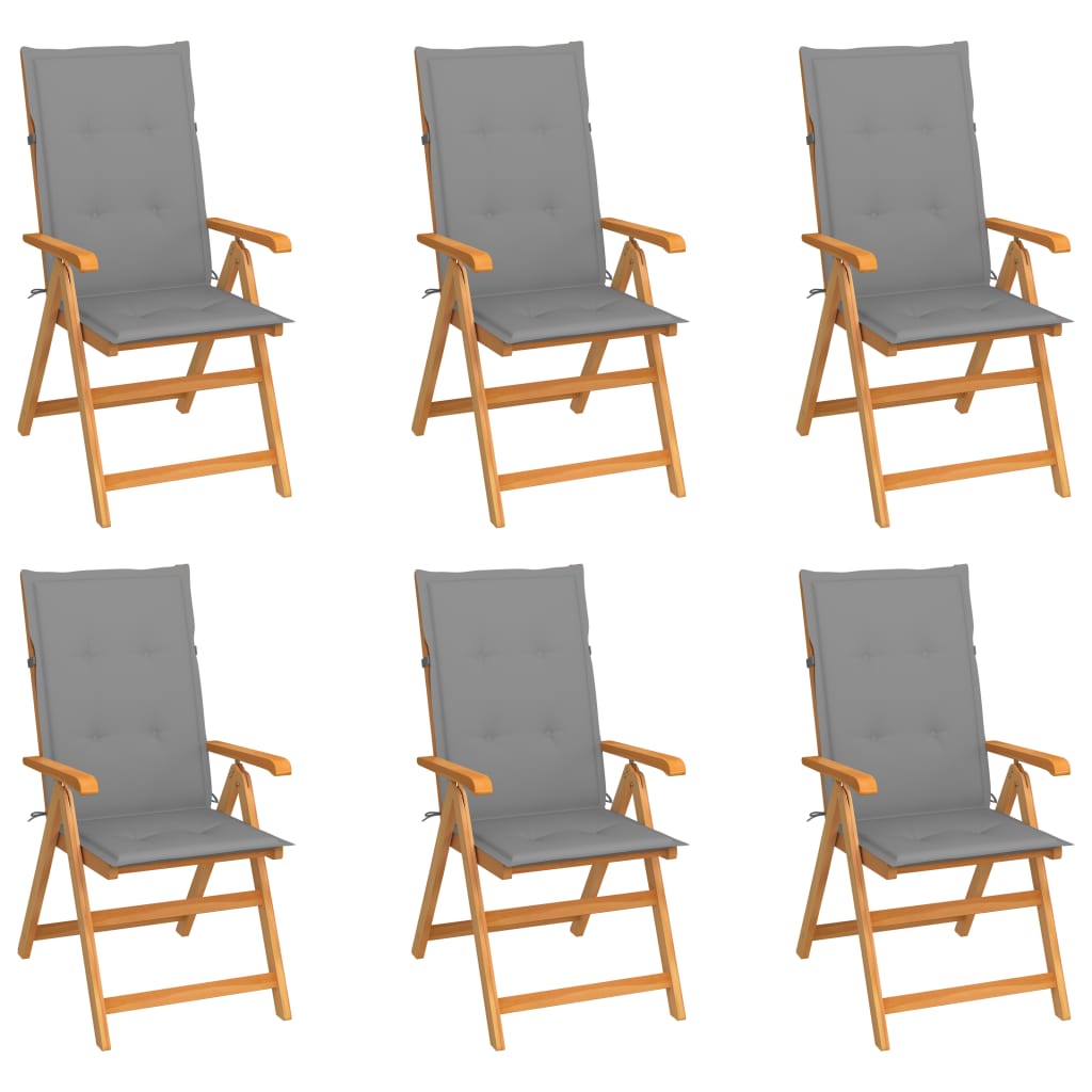vidaXL Tuinstoelen 2 st met antracietkleurige kussens massief teakhout