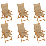 vidaXL Tuinstoelen 6 st met antracietkleurige kussens massief teakhout