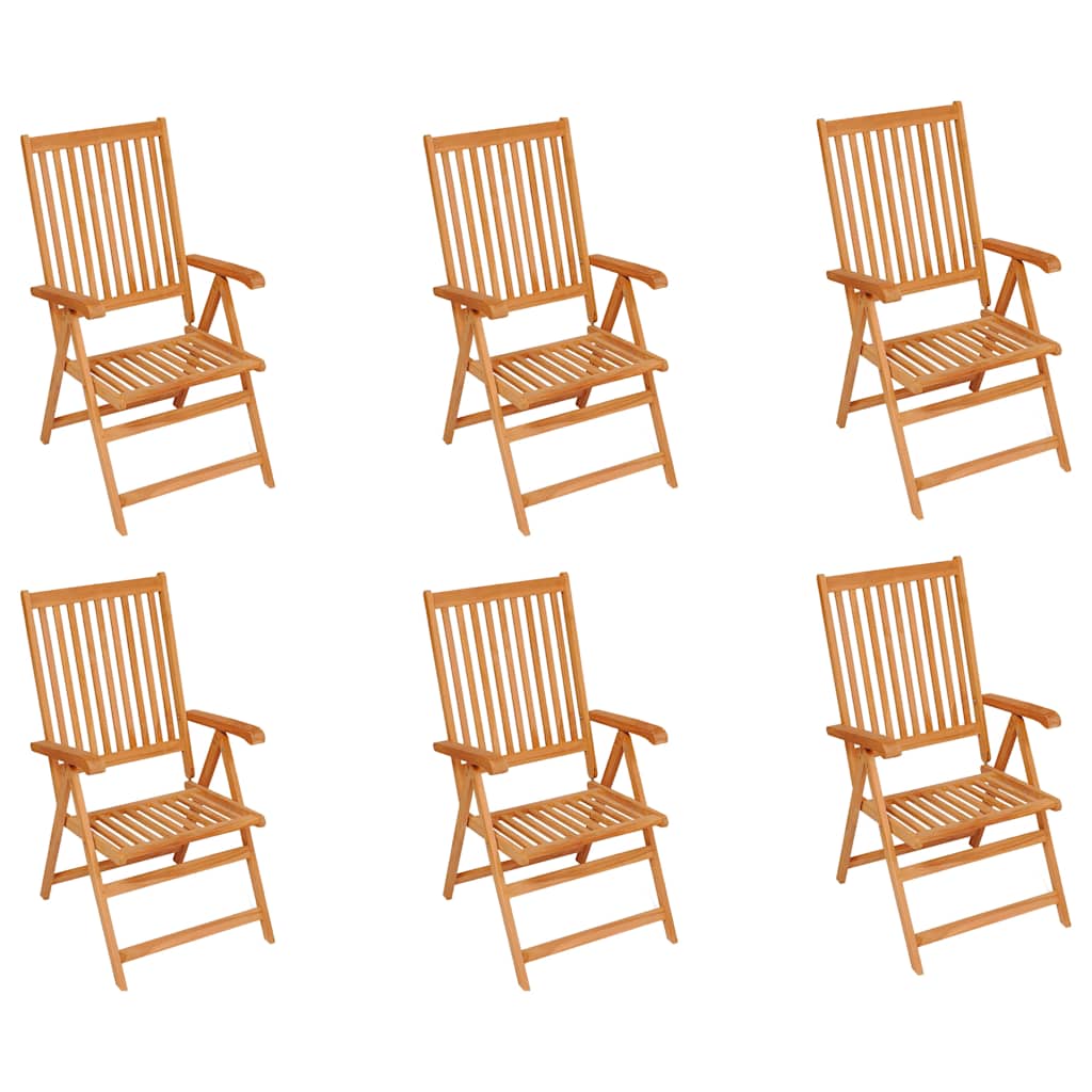 vidaXL Tuinstoelen 6 st met antracietkleurige kussens massief teakhout