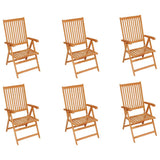 vidaXL Tuinstoelen 6 st met antracietkleurige kussens massief teakhout