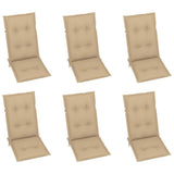 vidaXL Tuinstoelen 6 st met antracietkleurige kussens massief teakhout