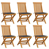 vidaXL Tuinstoelen 2 st met antracietkleurige kussens massief teakhout